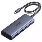 UGREEN 7-in-1 USB-C Hub Dual 4K at 60Hz HDMI 100W PD 4x USB-A and USB-C 10Gbps Aluminum Alloy 45379