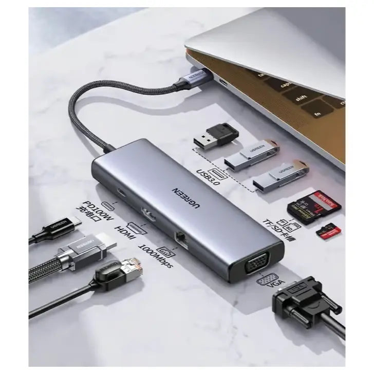 UGREEN CM498 9 in 1 USB-C Multifuntional Adapter Aluminum 15600