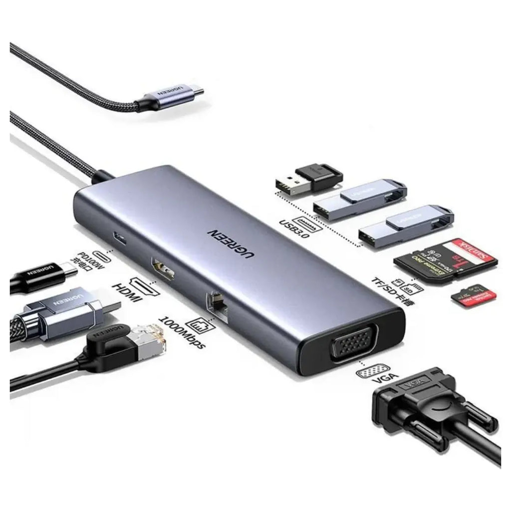 UGREEN CM498 9 in 1 USB-C Multifuntional Adapter Aluminum 15600