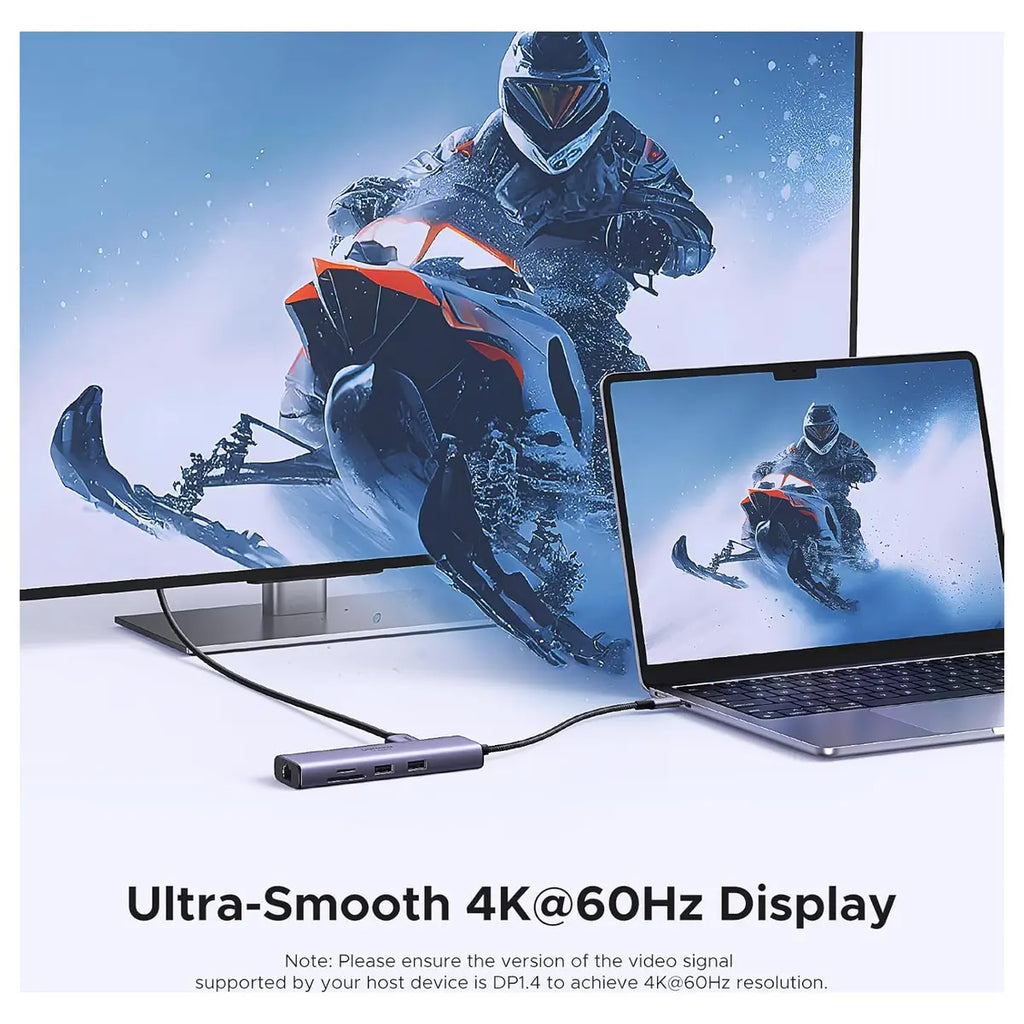 UGREEN Revodok 7 in 1 USB-C Hub Gigabit Ethernet Adapter 4K at 60Hz HDMI 100W PD 2x USB-A 3.0 SD and TF Card Reader 60515