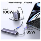 UGREEN Revodok 7 in 1 USB-C Hub Gigabit Ethernet Adapter 4K at 60Hz HDMI 100W PD 2x USB-A 3.0 SD and TF Card Reader 60515