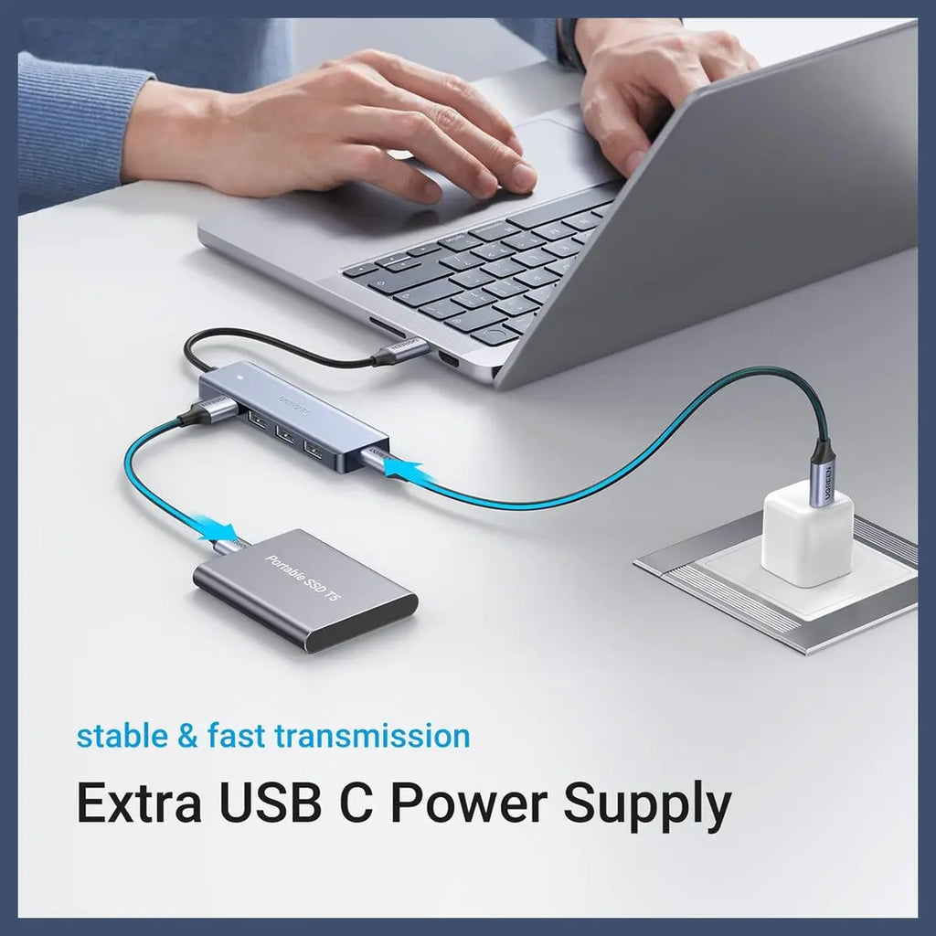Ugreen USB-C Hub 4 Ports, USB-C To USB Hub With 4 USB 3.0 5Gbps 0.5FT 70336