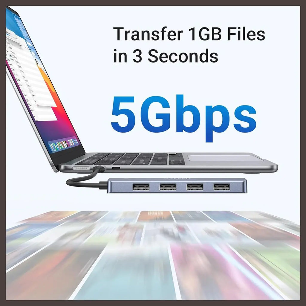 Ugreen USB-C Hub 4 Ports, USB-C To USB Hub With 4 USB 3.0 5Gbps 0.5FT 70336