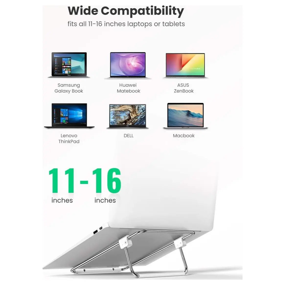 Ugreen Adjustable Laptop Desk Stand 80348 87-131mm Stainless Steel for 11" ~ 17" Laptops