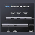 Ugreen Revodok Pro 107 USB-C Hub 7-in-1 10Gbps 4K HDMI 100W Power Delivery SD and Micro SD Card Reader 15531
