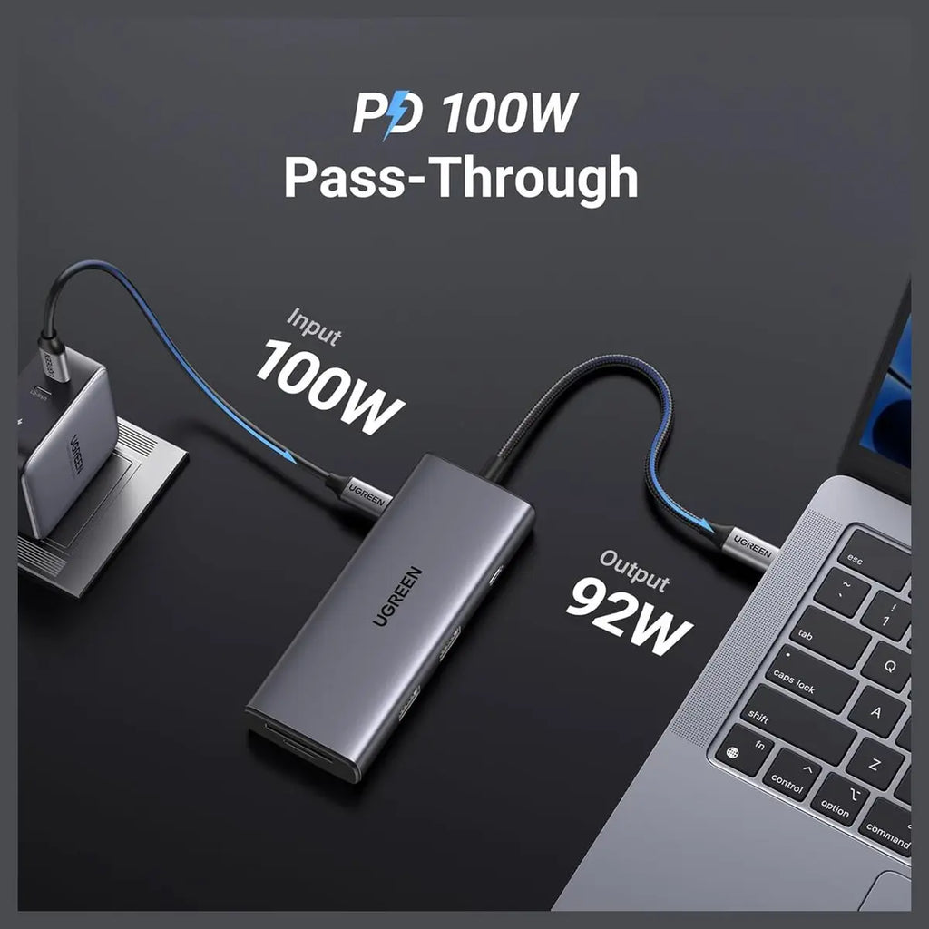 Ugreen Revodok Pro 107 USB-C Hub 7-in-1 10Gbps 4K HDMI 100W Power Delivery SD and Micro SD Card Reader 15531