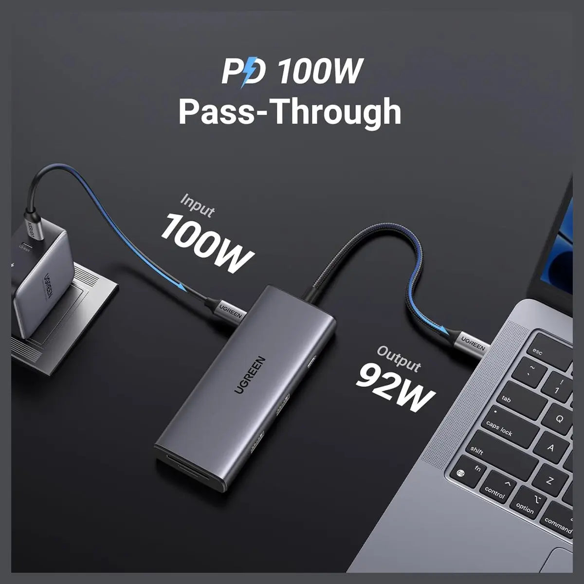 Ugreen Revodok Pro 107 USB-C Hub 7-in-1 10Gbps 4K HDMI 100W Power Delivery SD and Micro SD Card Reader 15531