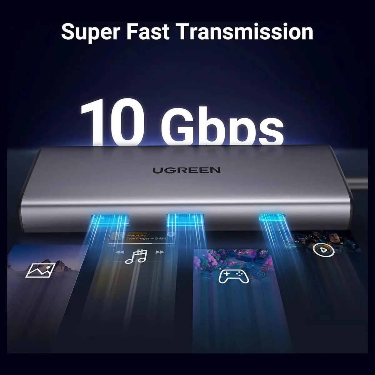 Ugreen Revodok Pro 107 USB-C Hub 7-in-1 10Gbps 4K HDMI 100W Power Delivery SD and Micro SD Card Reader 15531