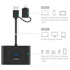 Ugreen USB Hub 4-Port USB 3.0 Hub with 1M Extension Cable OTG USB-C Plug Black 40850
