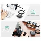 Ugreen USB Hub 4-Port USB 3.0 Hub with 1M Extension Cable OTG USB-C Plug Black 40850