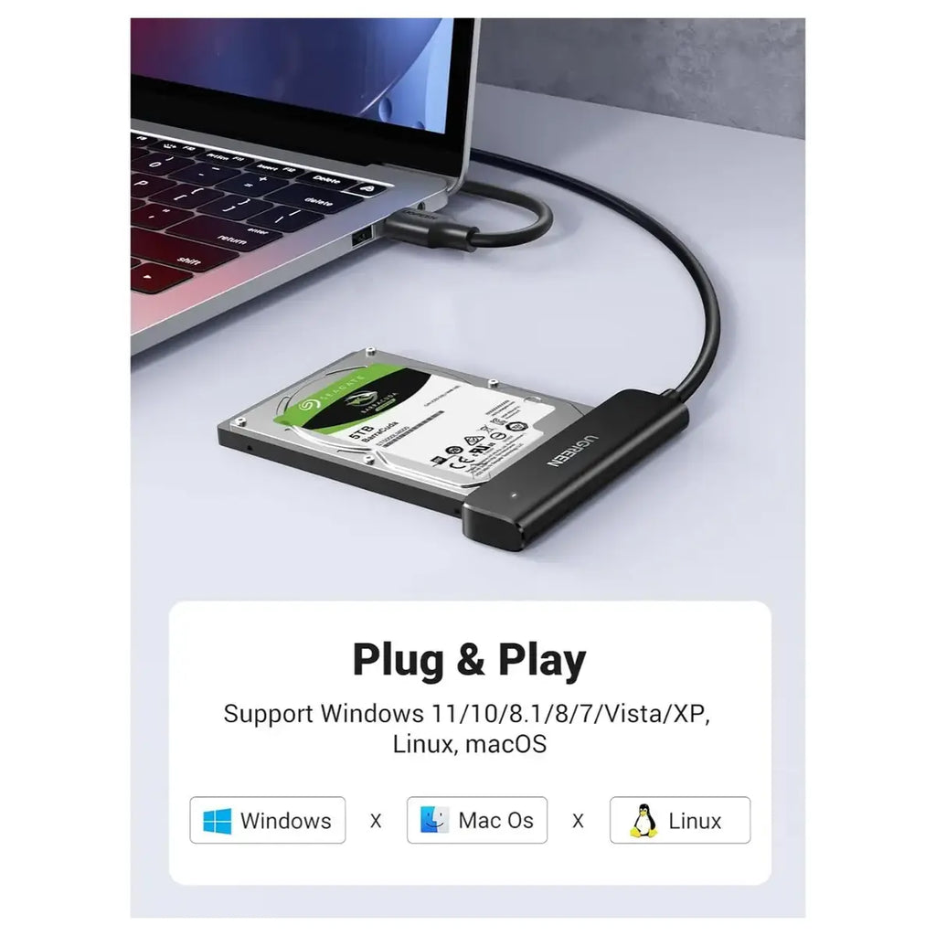 Ugreen USB 3.0 to SATA Adapter 2.5 Hard Drive Reader 5Gbps 2.5 Inch Up To 5TB Model 70609