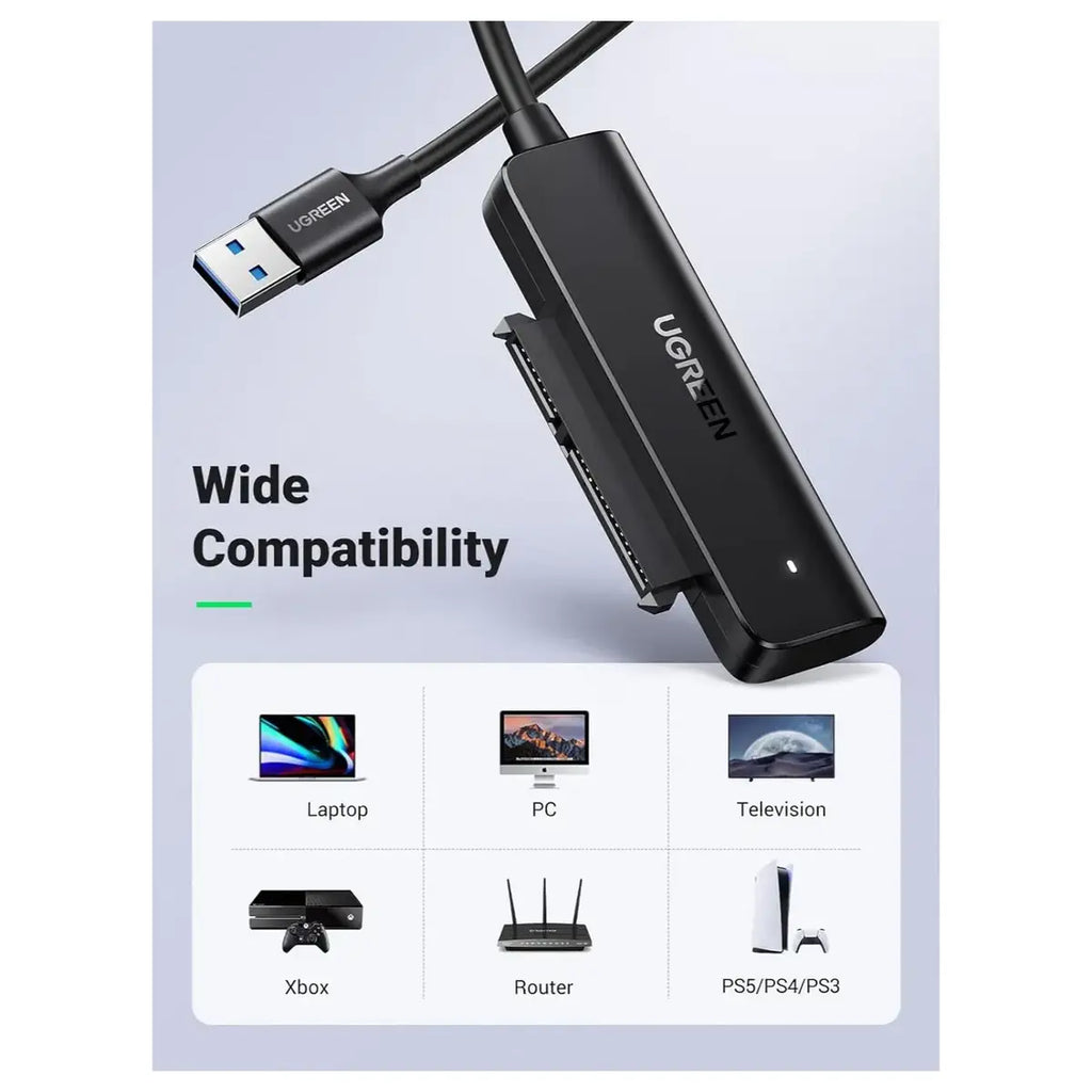 Ugreen USB 3.0 to SATA Adapter 2.5 Hard Drive Reader 5Gbps 2.5 Inch Up To 5TB Model 70609