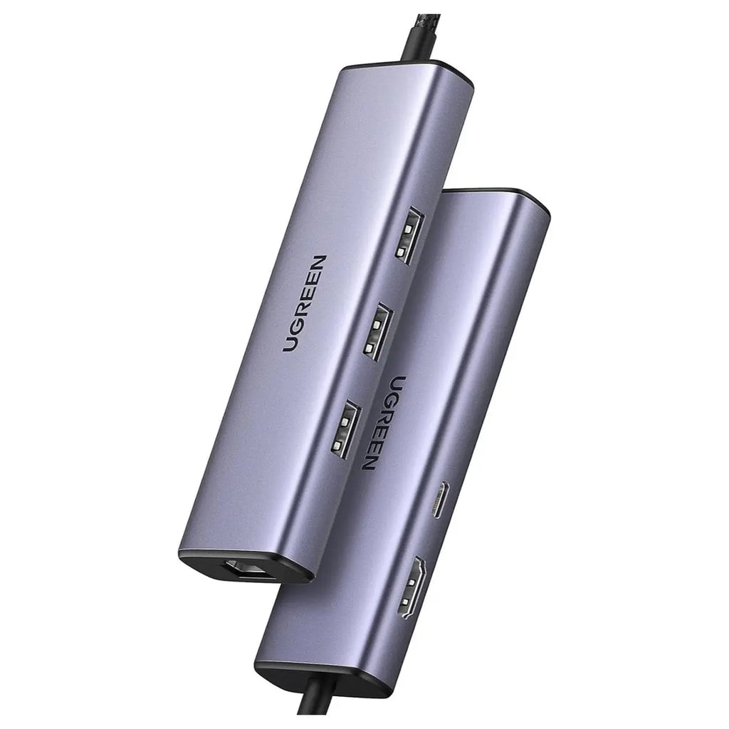Ugreen Revodok 6-in-1 USB-C Hub, 4K@30Hz HDMI, Gigabit Ethernet, 100W PD, 3x USB-A 3.0 5Gbps 15598