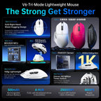 ATTACK SHARK V6 Gaming Mouse, PAW3311, 1000Hz, White