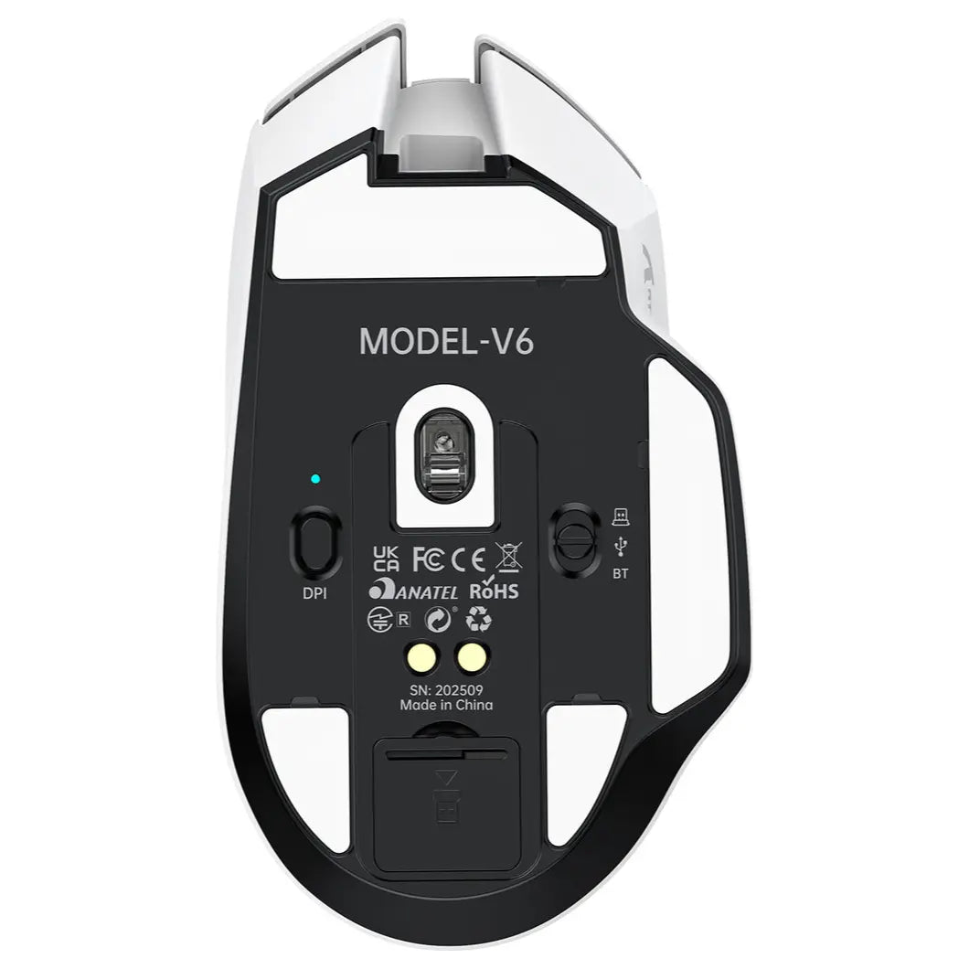 ATTACK SHARK V6 Gaming Mouse, PAW3311, 1000Hz, White