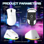 ATTACK SHARK V3 PRO Wireless Esports Gaming Mouse, 25K DPI, 1000Hz, 62g, White