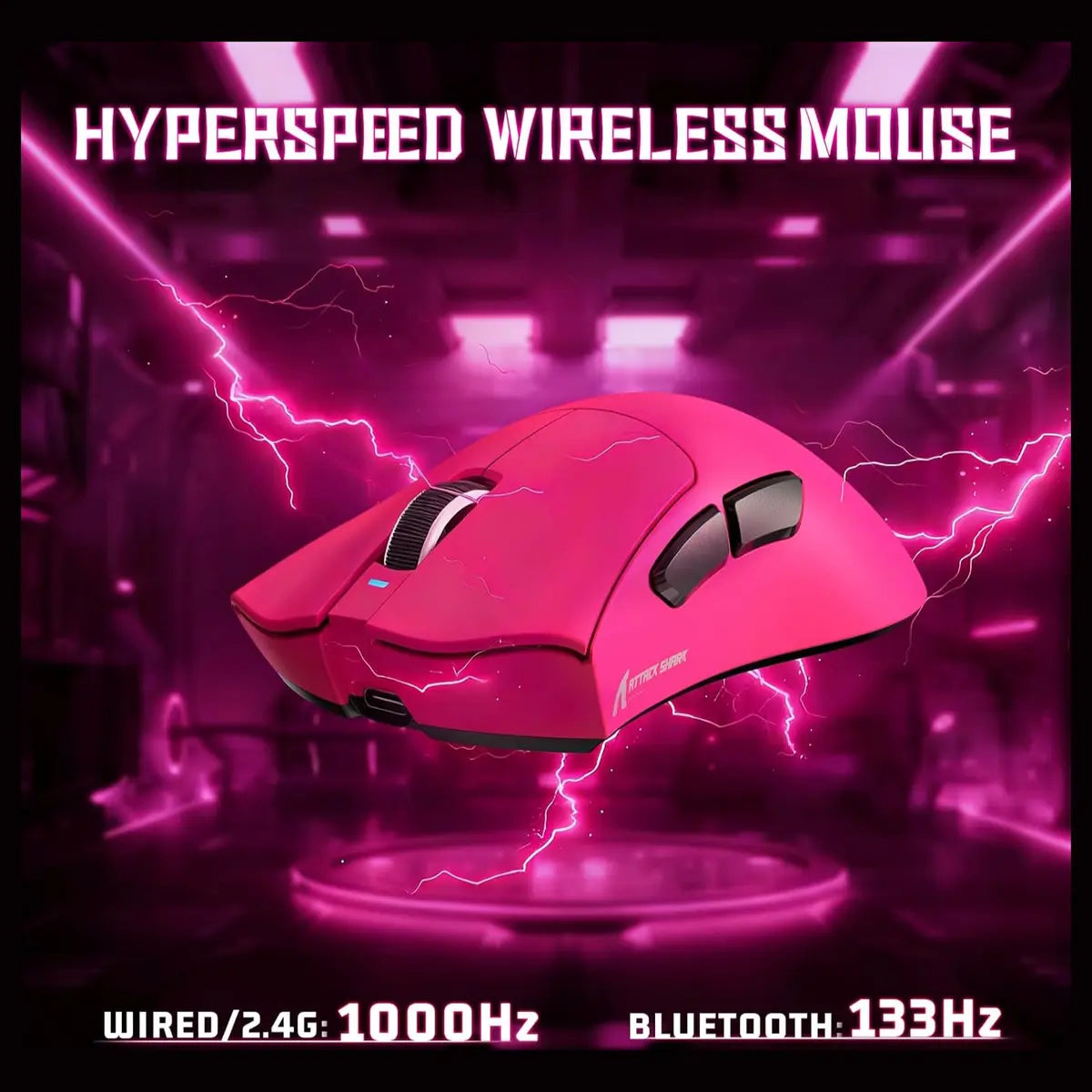 ATTACK SHARK V3 Ultra-Light Wireless Gaming Mouse, 25000 DPI, 62g, Berry Red
