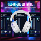ATTACK SHARK L30Pro Wireless Gaming Headset, 2.4GHz Bluetooth 3.5mm, 7.1 Surround Sound, Silver White