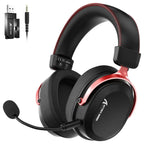 ATTACK SHARK L30Pro Gaming Headset, 2.4GHz Bluetooth 3.5mm, 7.1 Surround Sound, Black and Red