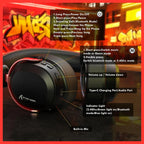 ATTACK SHARK L30Pro Gaming Headset, 2.4GHz Bluetooth 3.5mm, 7.1 Surround Sound, Black and Red