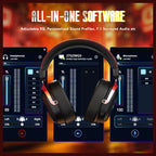 ATTACK SHARK L30Pro Gaming Headset, 2.4GHz Bluetooth 3.5mm, 7.1 Surround Sound, Black and Red