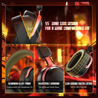 ATTACK SHARK L30Pro Gaming Headset, 2.4GHz Bluetooth 3.5mm, 7.1 Surround Sound, Black and Red