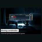 Samsung 990 PRO 1TB Internal SSD PCIe Gen4x4 NVMe 2.0 M.2 2280 Up To 7450MB/s MZ-V9P1T0