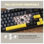 Attack Shark X98 Mechanical Keyboard Tri-Mode BT5.0 2.4GHz USB-C Hot-Swappable Gasket Mount Star Black