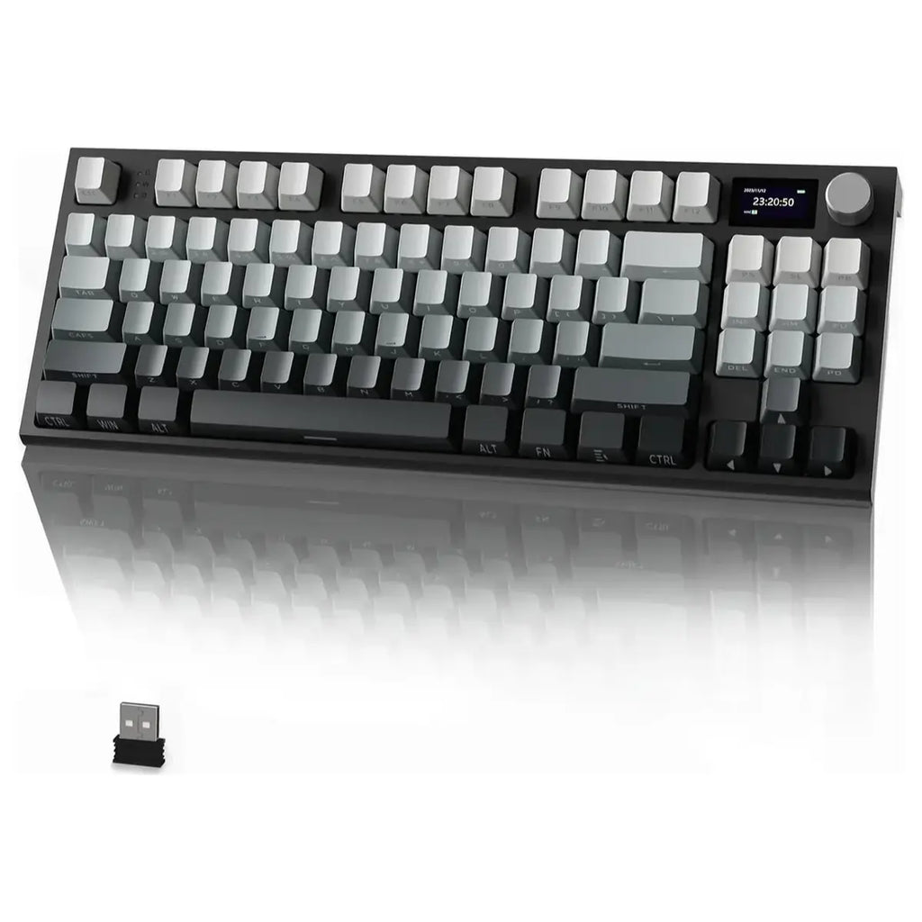 ATTACK SHARK K86 RGB Wireless Mechanical Keyboard, Hot-Swappable, 2.4GHz Bluetooth USB-C, TFT Color Display and CNC Knob, Moonlight