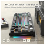 ATTACK SHARK K86 RGB Wireless Mechanical Keyboard, Hot-Swappable, 2.4GHz Bluetooth USB-C, TFT Color Display and CNC Knob, Moonlight