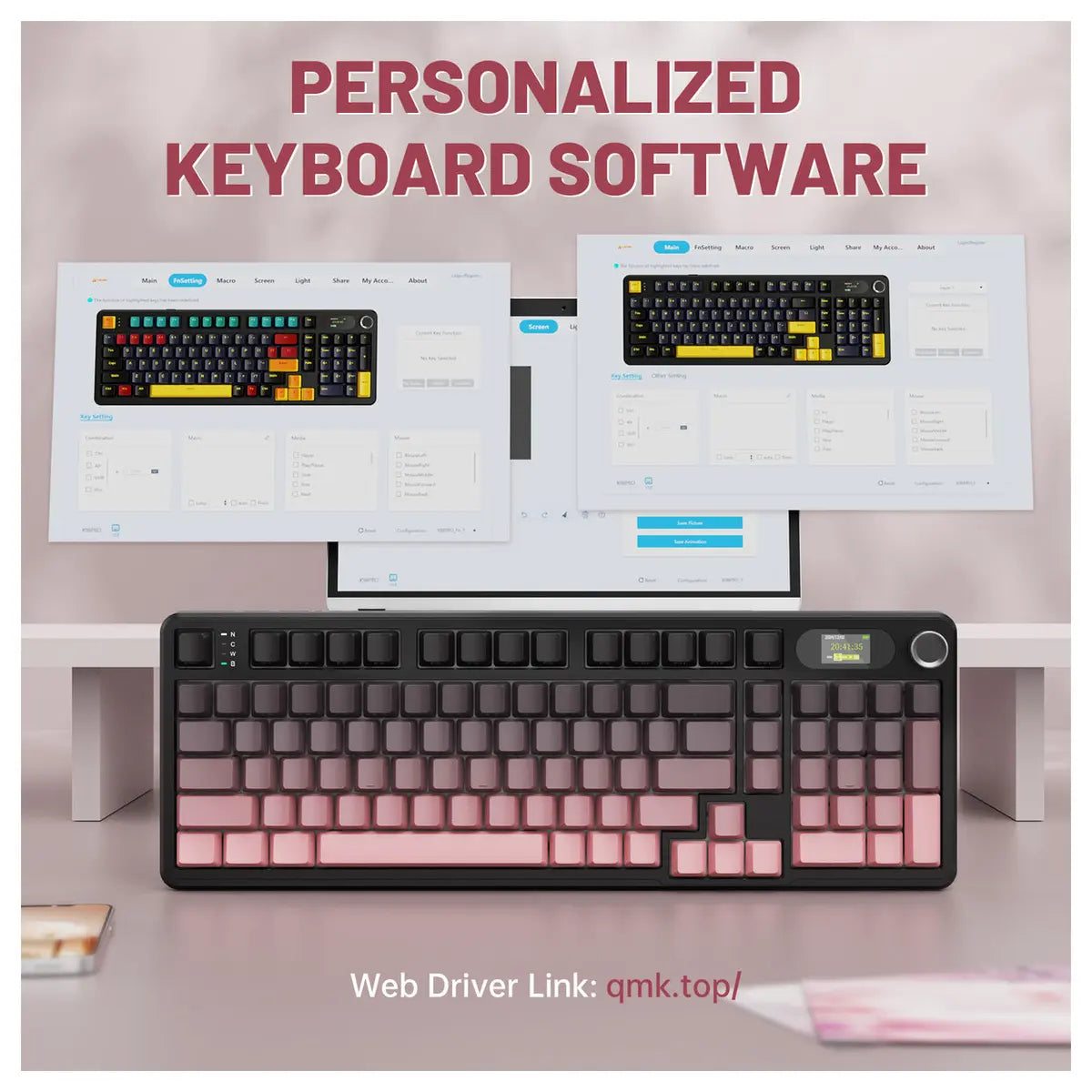 ATTACK SHARK X98PRO Wireless Gaming Keyboard Tri-Mode 99 Keys Hot-Swappable Blueberry Switch Moonlight Night