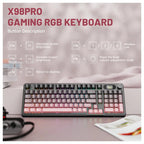 ATTACK SHARK X98PRO Wireless Gaming Keyboard Tri-Mode 99 Keys Hot-Swappable Blueberry Switch Moonlight Night