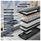 ATTACK SHARK X98PRO Wireless Gaming Keyboard Tri-Mode 99 Keys Hot-Swappable Blueberry Switch Moonlight Night