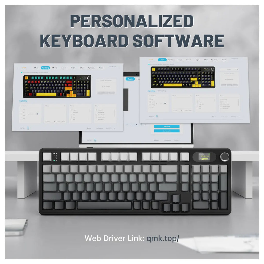 ATTACK SHARK X98PRO Wireless Gaming Keyboard Tri-Mode 99 Keys Hot-Swappable Blueberry Switch Moonlight Night