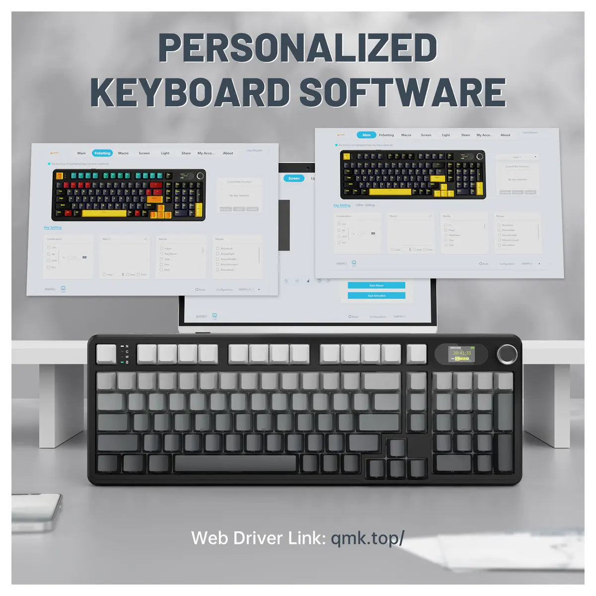 ATTACK SHARK X98PRO Wireless Gaming Keyboard Tri-Mode 99 Keys Hot-Swappable Blueberry Switch Moonlight Night