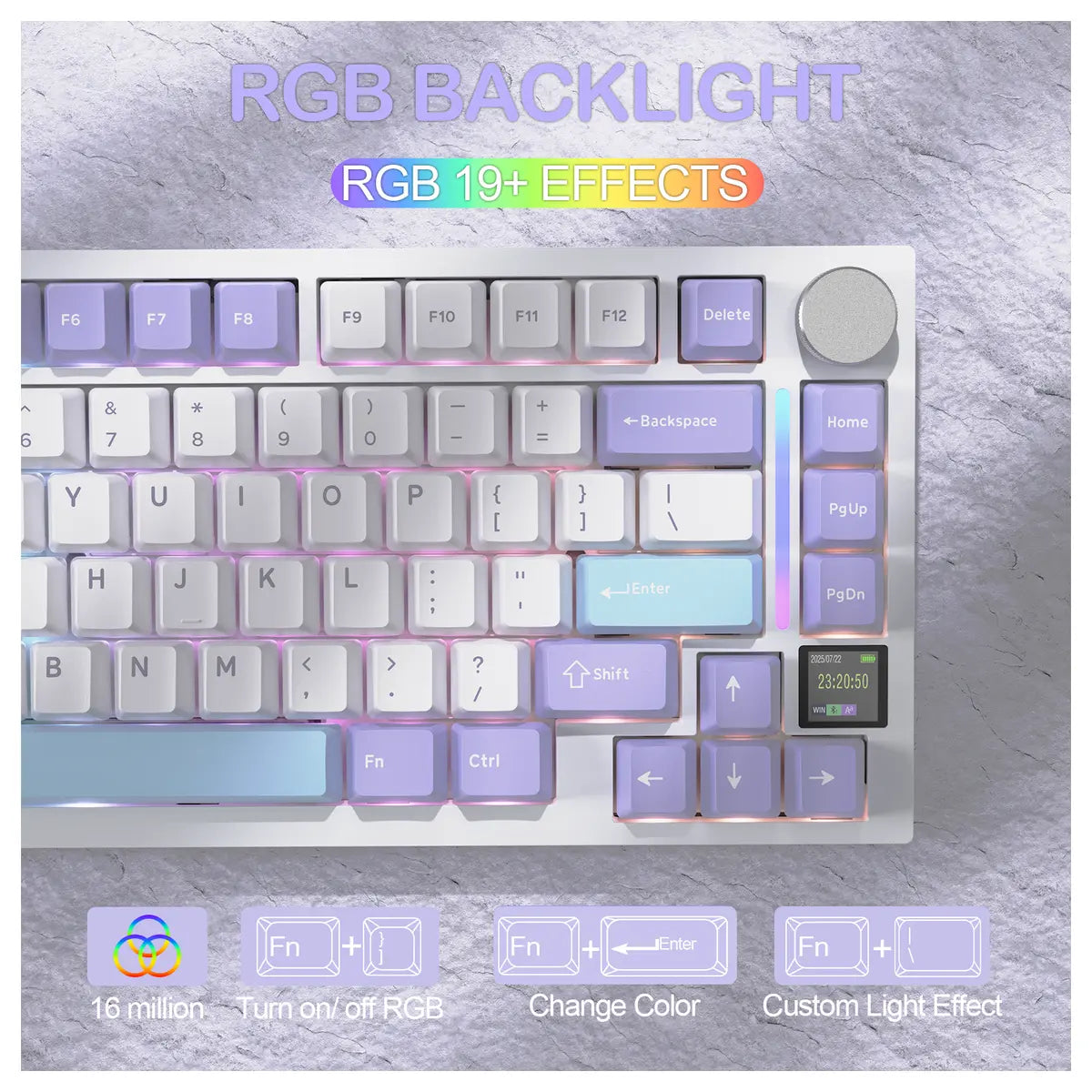 ATTACK SHARK X820 Ultra Mechanical Keyboard 75% Tri-Mode Starlight White