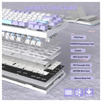 ATTACK SHARK X820 Ultra Mechanical Keyboard 75% Tri-Mode Starlight White