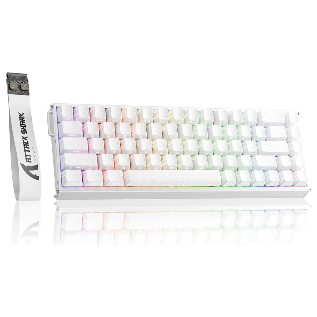 ATTACK SHARK X68MAX HE Rapid Trigger Aluminum Keyboard Magnetic Switch 60% Wired 8000Hz White Contours - X68 Max
