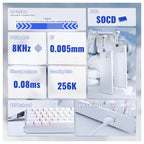 ATTACK SHARK X68MAX HE Rapid Trigger Aluminum Keyboard Magnetic Switch 60% Wired 8000Hz White Contours - X68 Max