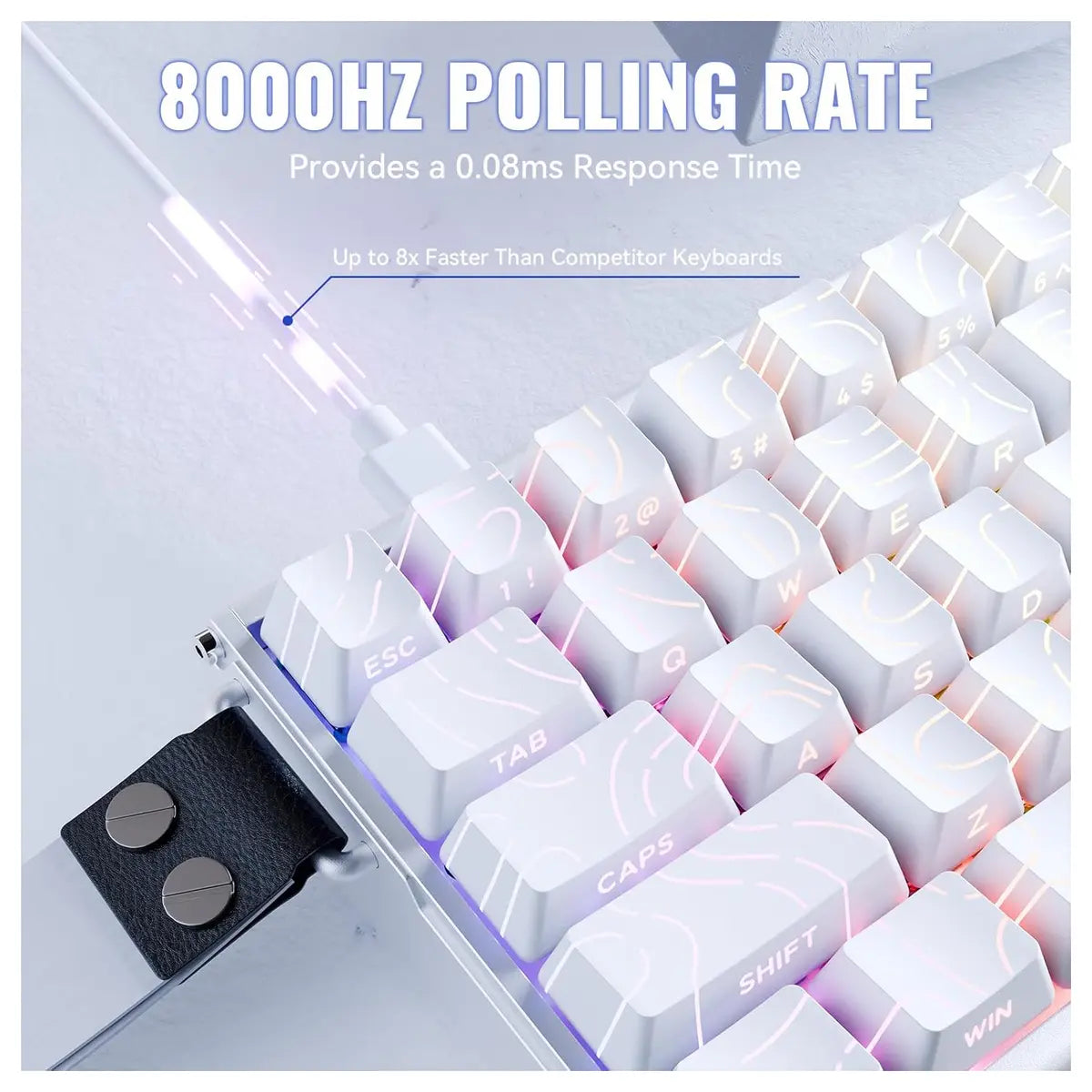 ATTACK SHARK X68MAX HE Rapid Trigger Aluminum Keyboard Magnetic Switch 60% Wired 8000Hz White Contours - X68 Max
