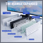 ATTACK SHARK X68MAX HE Rapid Trigger Aluminum Keyboard Magnetic Switch 60% Wired 8000Hz White Contours - X68 Max