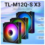 Thermalright TL-M12Q-S X3 Case Fan 120mm 2000RPM 4 Pin PWM 3 Pin 5V ARGB Black