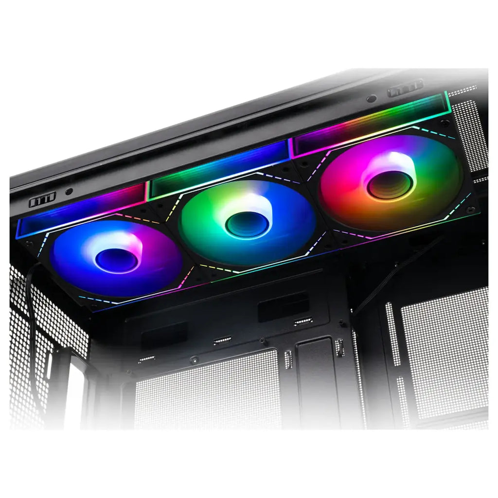 Thermalright TL-M12QR-S X3 Reverse CPU Fan Building Blocks 120mm Case Cooler, 1500RPM 4 Pin PWM ARGB 3 Pin 5V Black