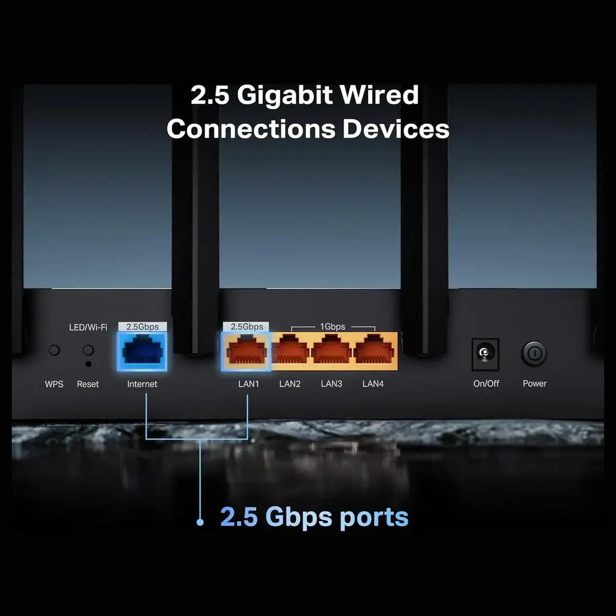 TP-Link Archer BE400 BE6500 Dual-Band WiFi 7 Router, 6.5Gbps, Dual 2.5Gbps Ports