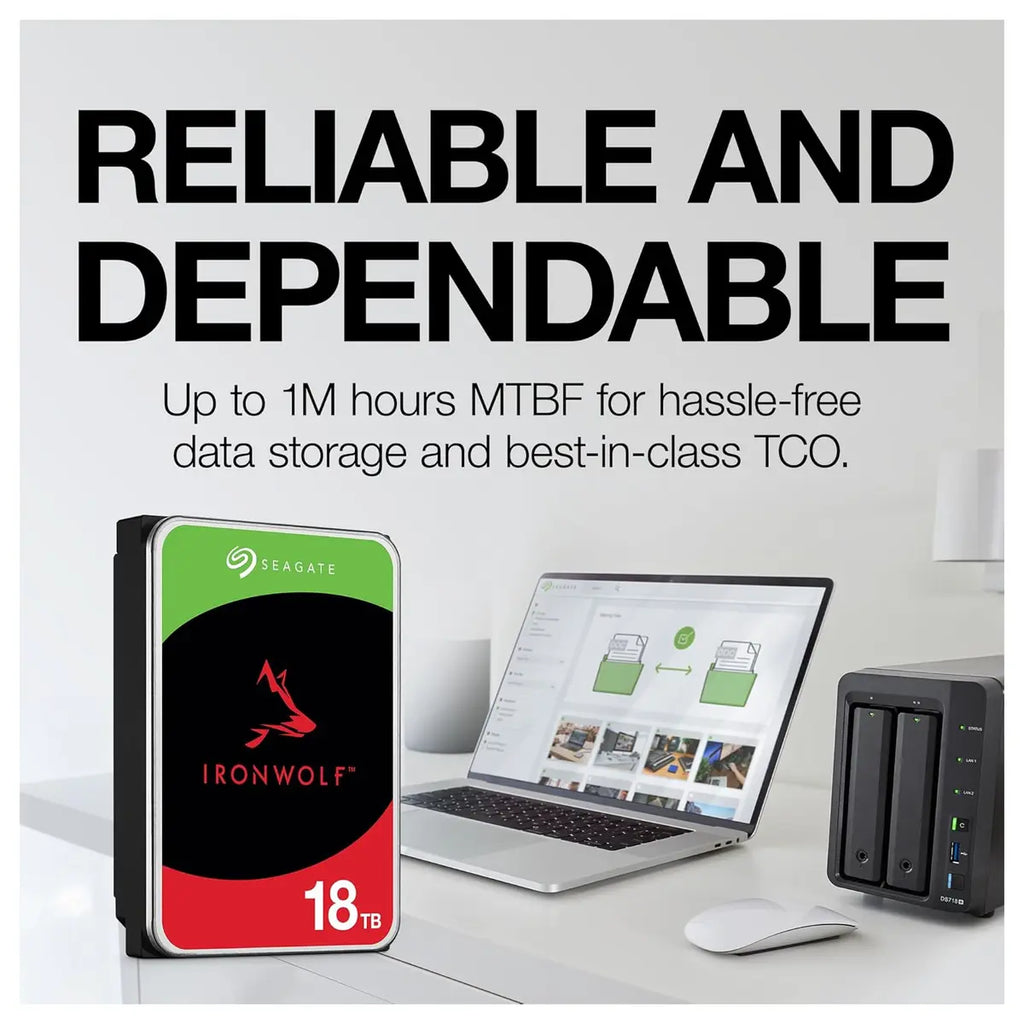 Seagate IronWolf ST4000VN006 Internal Hard Drive 4TB 3.5 Inch 5400RPM CMR SATA 6GB/s 64MB Cache