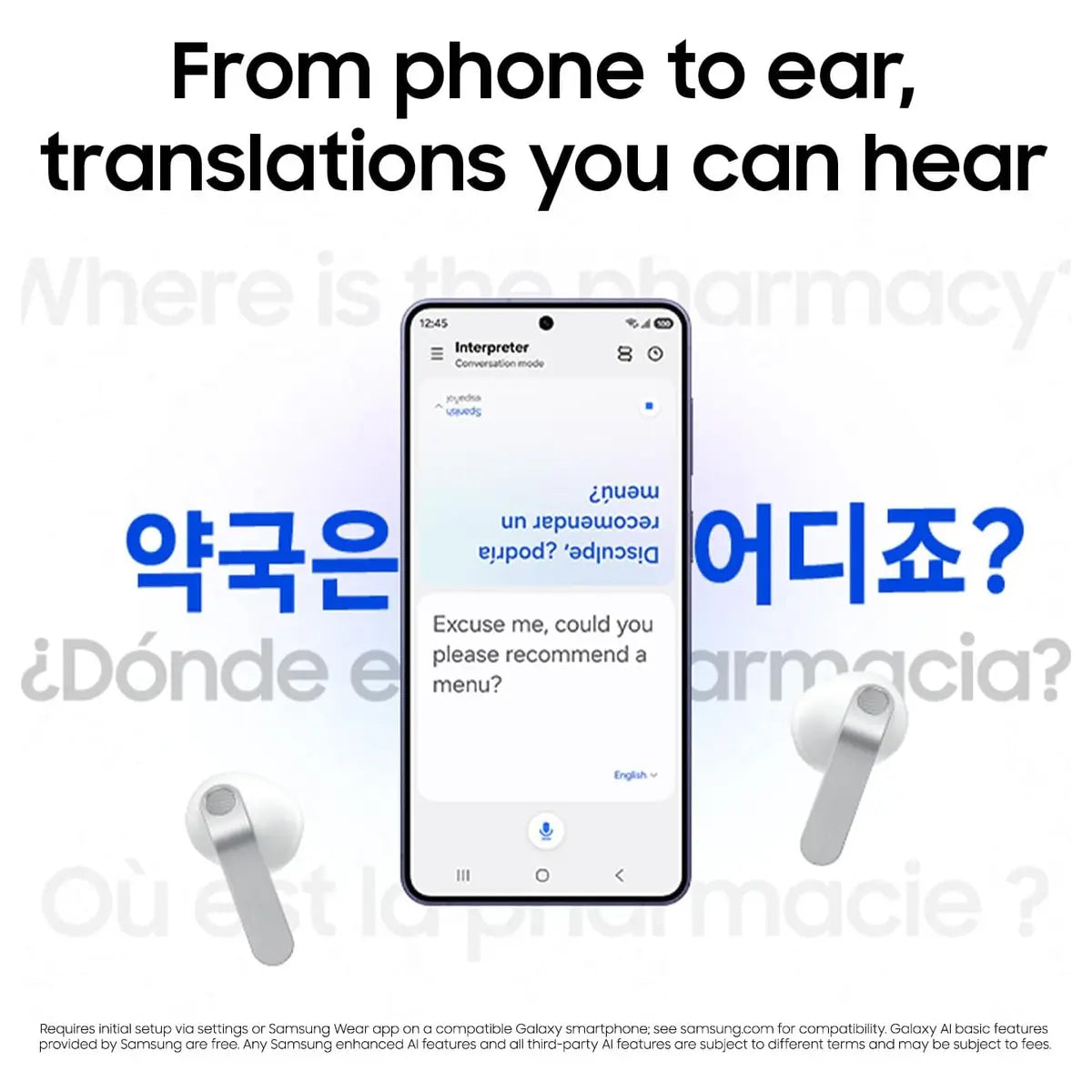 Samsung Galaxy Buds 4 2026 AI True Wireless Bluetooth Earbuds, Noise Cancelling, Hi-Res Audio, IP54, Live Translation, Black