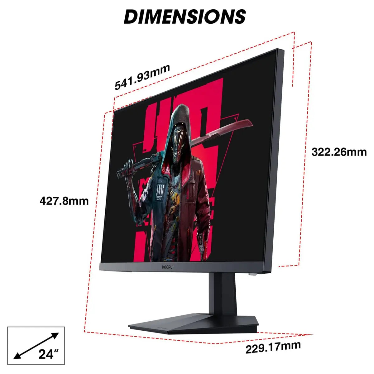 KOORUI 24E3 Gaming Monitor 23.8 Inch FHD IPS 165Hz 1ms