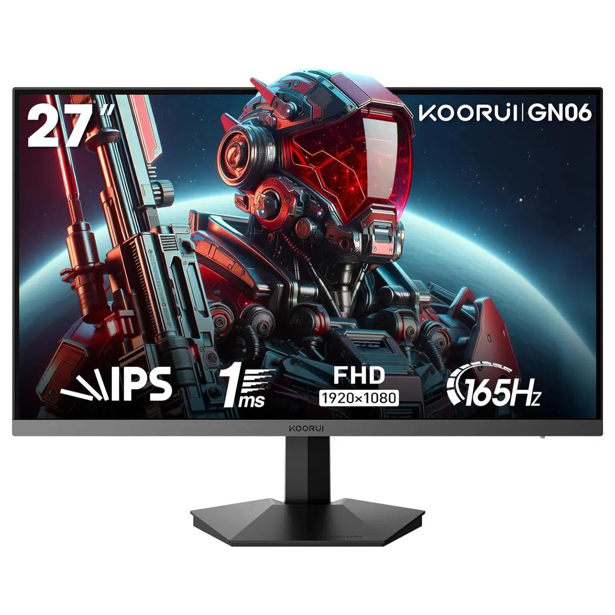 KOORUI GN06 Gaming Monitor 27 Inch FHD 180Hz IPS 1ms DCI-P3 90% Adaptive Sync Black
