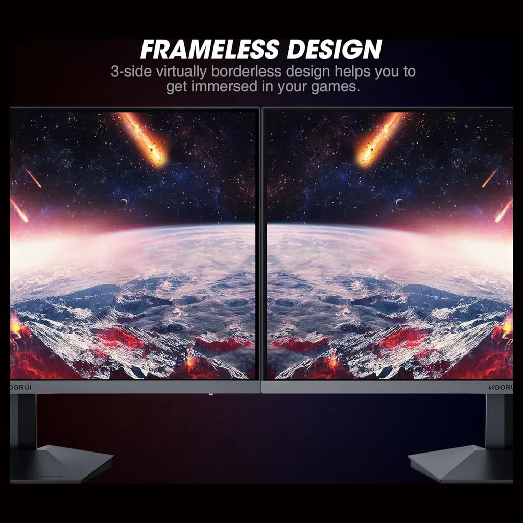 KOORUI GN06 Gaming Monitor 27 Inch FHD 180Hz IPS 1ms DCI-P3 90% Adaptive Sync Black