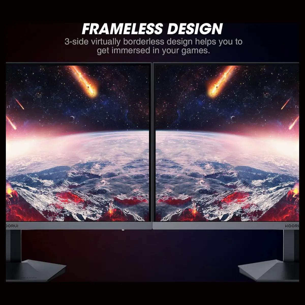 KOORUI GN06 Gaming Monitor 27 Inch FHD 180Hz IPS 1ms DCI-P3 90% Adaptive Sync Black